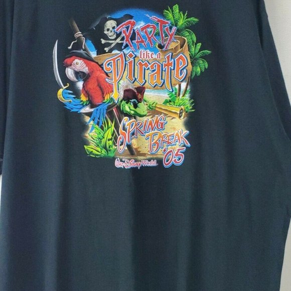 Walt Disney World Party Pirate Spring Break 05 Black T-Shirt Size XXL NWT - Picture 7 of 11
